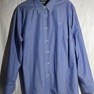 Ralph Lauren Blue Stripe Button-Up Shirt